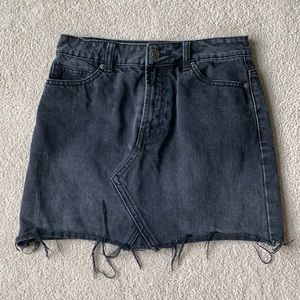 Black Jean Skirt - High Waisted